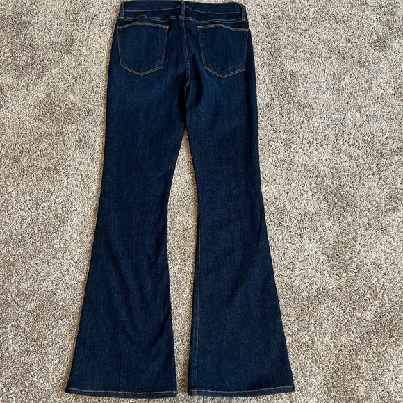 Frame Dark Wash Le High Flare Jeans 31 Sutherland EUC Modern Denim Blue Spring - Picture 7 of 12